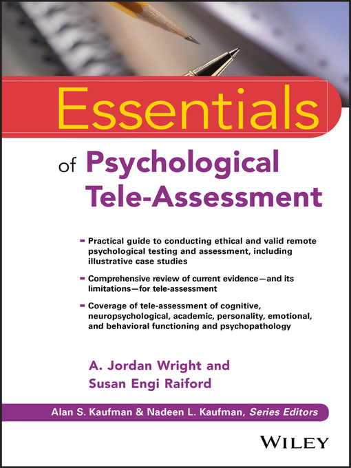 Title details for Essentials of Psychological Tele-Assessment by A. Jordan Wright - Available